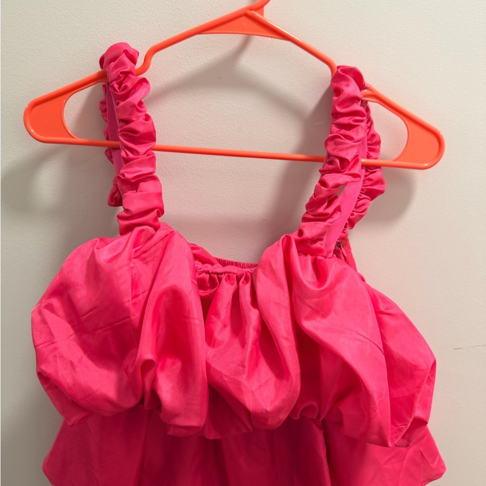Pink Ruffled Women's Two Piece Set - Picture 3 of 3